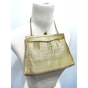 Vtg Best & Co 5th‎ Ave New York Gold Purse Clutch Satchel Clasp